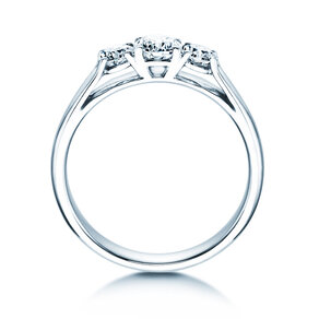 Verlovingsring 3 Stones in 18K witgoud met diamanten 0,75ct G/SI