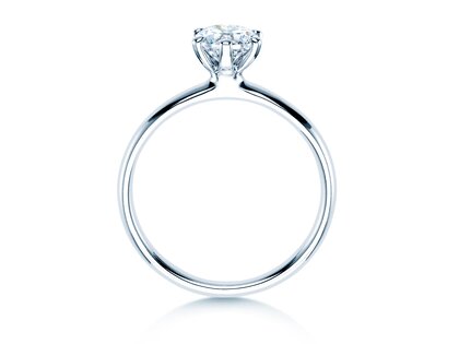 Verlovingsring Classic 6 in 18K witgoud met diamant 0,75ct H/SI