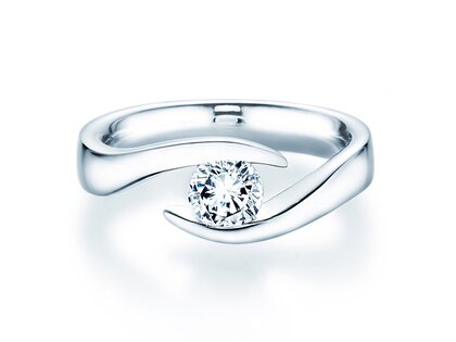 Verlovingsring Twist in 9K witgoud met diamant 0,75ct H/SI