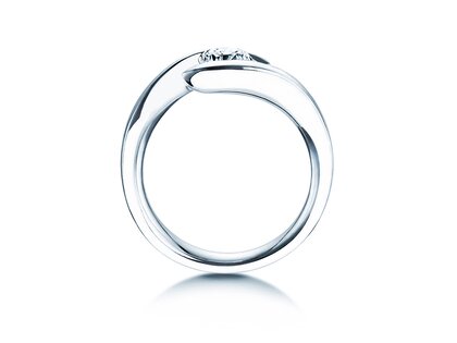 Verlovingsring Twist in 9K witgoud met diamant 0,75ct H/SI