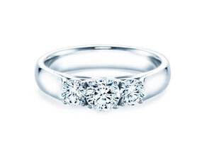 Verlovingsring 3 Stones in 18K witgoud met diamanten 1,00ct G/SI