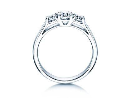 Verlovingsring 3 Stones in 18K witgoud met diamanten 1,00ct G/SI