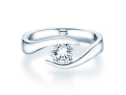 Verlovingsring Twist in 9K witgoud met Lab-grown diamant 1,00ct E/VS