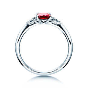 Verlovingsring Vivid in platina 950/- met robijn 1,00ct en diamanten 0,12ct