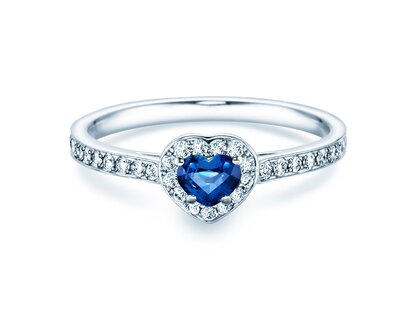 Verlovingsring Heart Saphir in platina