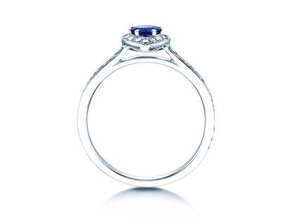 Verlovingsring Heart Saphir in platina