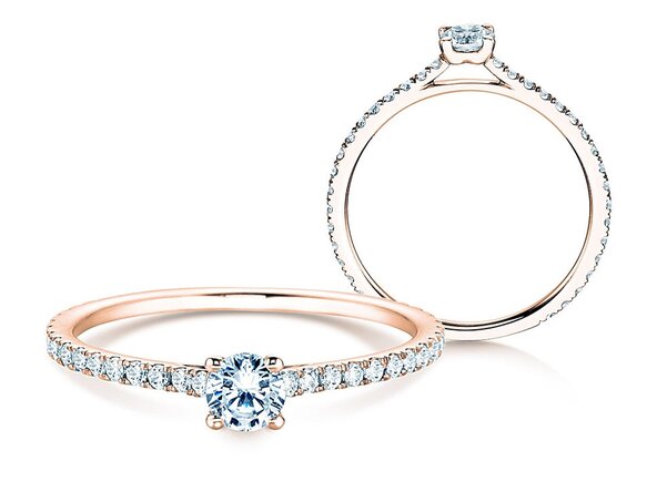 Verlovingsring Pure Diamond in 9K roségoud met diamanten 0,54ct G/SI