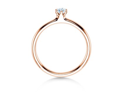 Verlovingsring Classic 6 in 14K roségoud met Lab-grown diamant 0,15ct E/VS
