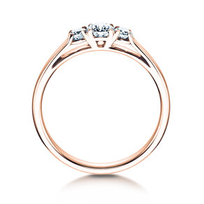 Verlovingsring 3 Stones in 14K roségoud met diamanten 0,11ct G/SI