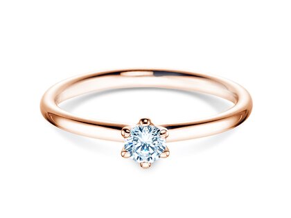 Verlovingsring Classic 6 in 14K roségoud met diamant 0,20ct G/IF