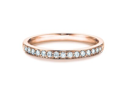 Verlovingsring Alliance-/Eternityring in 14K roségoud met diamanten 0,125ct G/SI