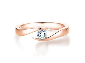 Verlovingsring Twist in 9K roségoud met diamant 0,03ct
