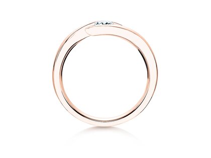 Verlovingsring Twist in 9K roségoud met diamant 0,03ct