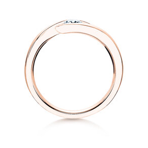 Verlovingsring Twist in 9K roségoud met diamant 0,03ct