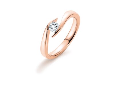 Verlovingsring Twist in 9K roségoud met diamant 0,03ct