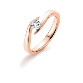 Verlovingsring Twist in 9K roségoud met diamant 0,03ct