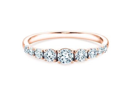 Verlovingsring 9 Diamonds in 14K roségoud met diamanten 0,43ct G/SI