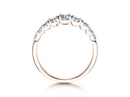 Verlovingsring 9 Diamonds in 14K roségoud met diamanten 0,43ct G/SI