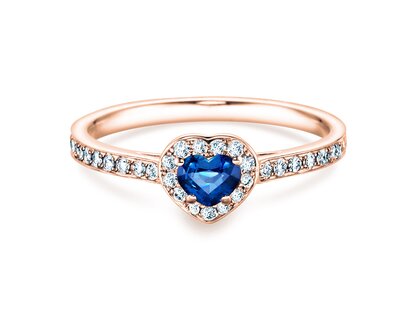 Verlovingsring Heart Saphir in roségoud