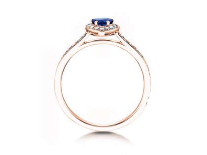 Verlovingsring Heart Saphir in roségoud