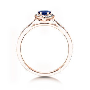 Verlovingsring Heart Saphir in roségoud