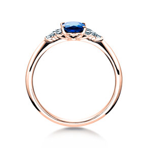 Verlovingsring Vivid in 14K roségoud met saffier 1,00ct en diamanten 0,12ct