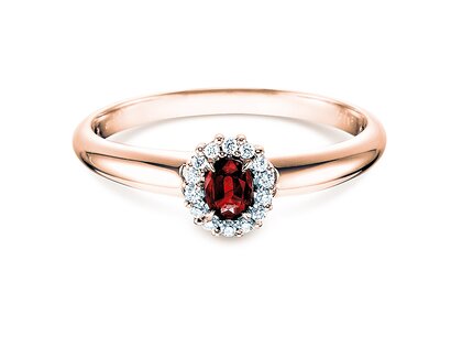 Verlovingsring Jolie in 18K roségoud met robijn 0,25ct en diamanten 0,06ct