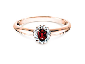 Verlovingsring Jolie in 18K roségoud met robijn 0,25ct en diamanten 0,06ct