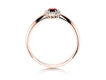Verlovingsring Jolie in 18K roségoud met robijn 0,25ct en diamanten 0,06ct