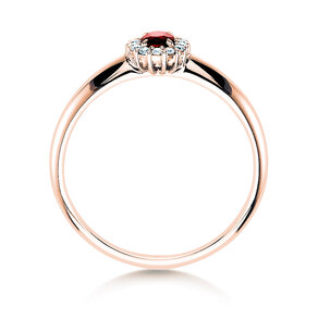 Verlovingsring Jolie in 18K roségoud met robijn 0,25ct en diamanten 0,06ct