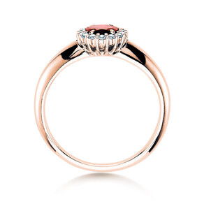 Verlovingsring Windsor in 14K roségoud met robijn 0,60ct en diamanten 0,12ct