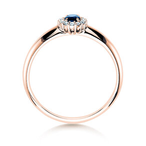 Verlovingsring Jolie in 18K roségoud met saffier 0,25ct en diamanten 0,06ct