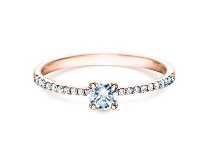 Verlovingsring Grace in 18K roségoud met diamanten 0,70ct G/SI