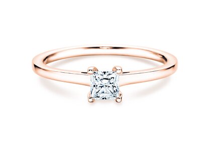 Verlovingsring Princess in 14K roségoud met diamant 0,50ct G/SI