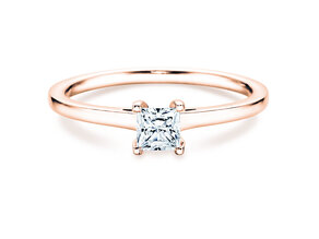 Verlovingsring Princess in 14K roségoud met diamant 0,50ct G/SI