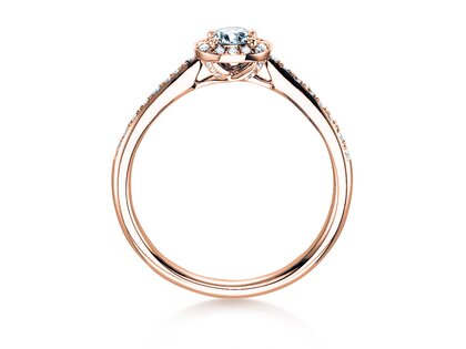 Verlovingsring Halo Petite in 18K roségoud met diamanten 0,50ct G/SI