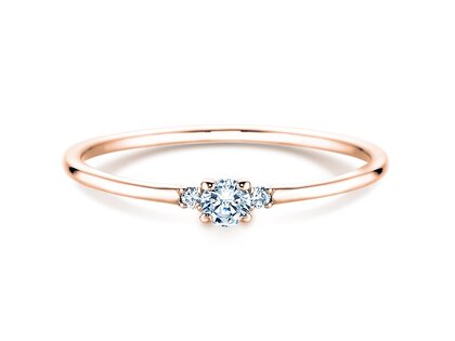 Verlovingsring  in 9K roségoud met diamanten 0,10ct G/SI
