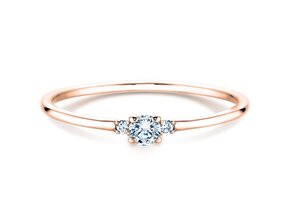 Verlovingsring  in 9K roségoud met diamanten 0,10ct G/SI
