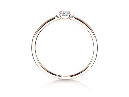 Verlovingsring  in 9K roségoud met diamanten 0,10ct G/SI