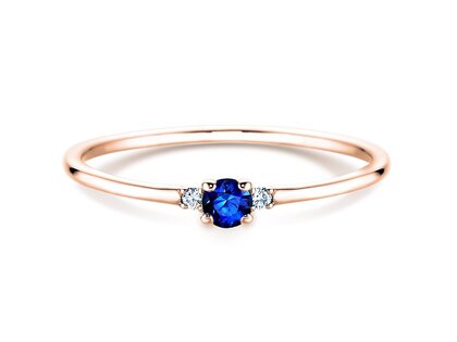 Verlovingsring Vivid Petite in 14K roségoud met saffier 0,08ct en diamanten 0,02ct