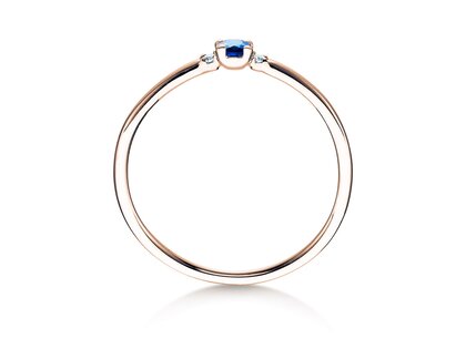 Verlovingsring Vivid Petite in 14K roségoud met saffier 0,08ct en diamanten 0,02ct