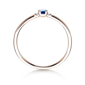 Verlovingsring Vivid Petite in 14K roségoud met saffier 0,08ct en diamanten 0,02ct