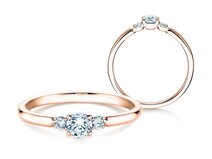 Verlovingsring  in 14K roségoud met diamanten 0,30ct G/SI
