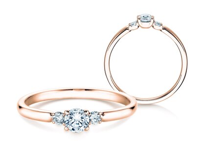 Verlovingsring  in 14K roségoud met diamanten 0,30ct G/SI