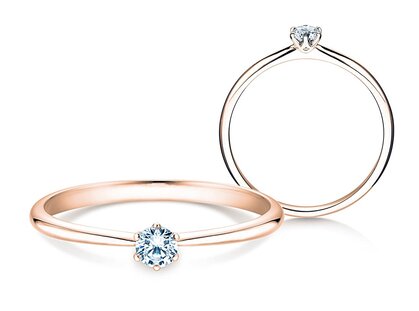 Verlovingsring Spirit in 14K roségoud met diamant 0,15ct G/SI