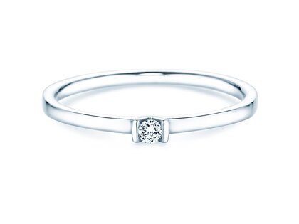 Verlovingsring Love in 14K witgoud met diamant 0,04ct G/SI