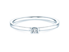 Verlovingsring Love in 14K witgoud met diamant 0,04ct G/SI