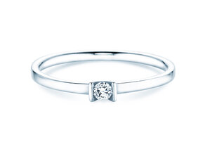 Verlovingsring Love in 14K witgoud met diamant 0,07ct G/SI