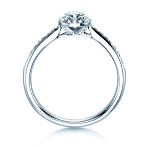 Verlovingsring Halo Petite in 18K witgoud met diamanten 0,50ct G/SI