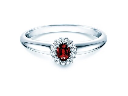 Verlovingsring Jolie in 18K witgoud met robijn 0,25ct en diamanten 0,06ct